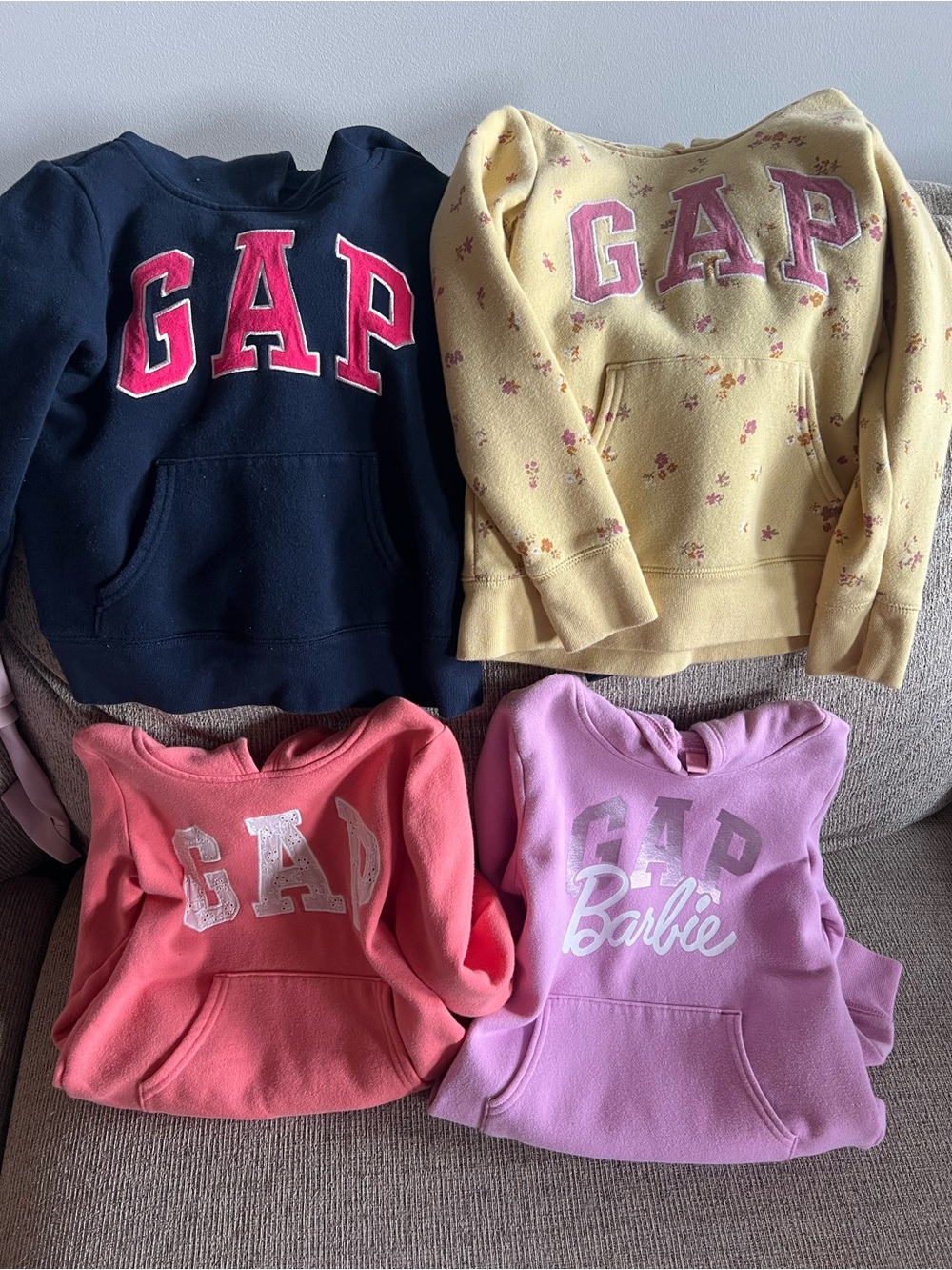 GAP Kids Sweatshirt Bundle - Navy, Yellow, Coral, Pink Logos